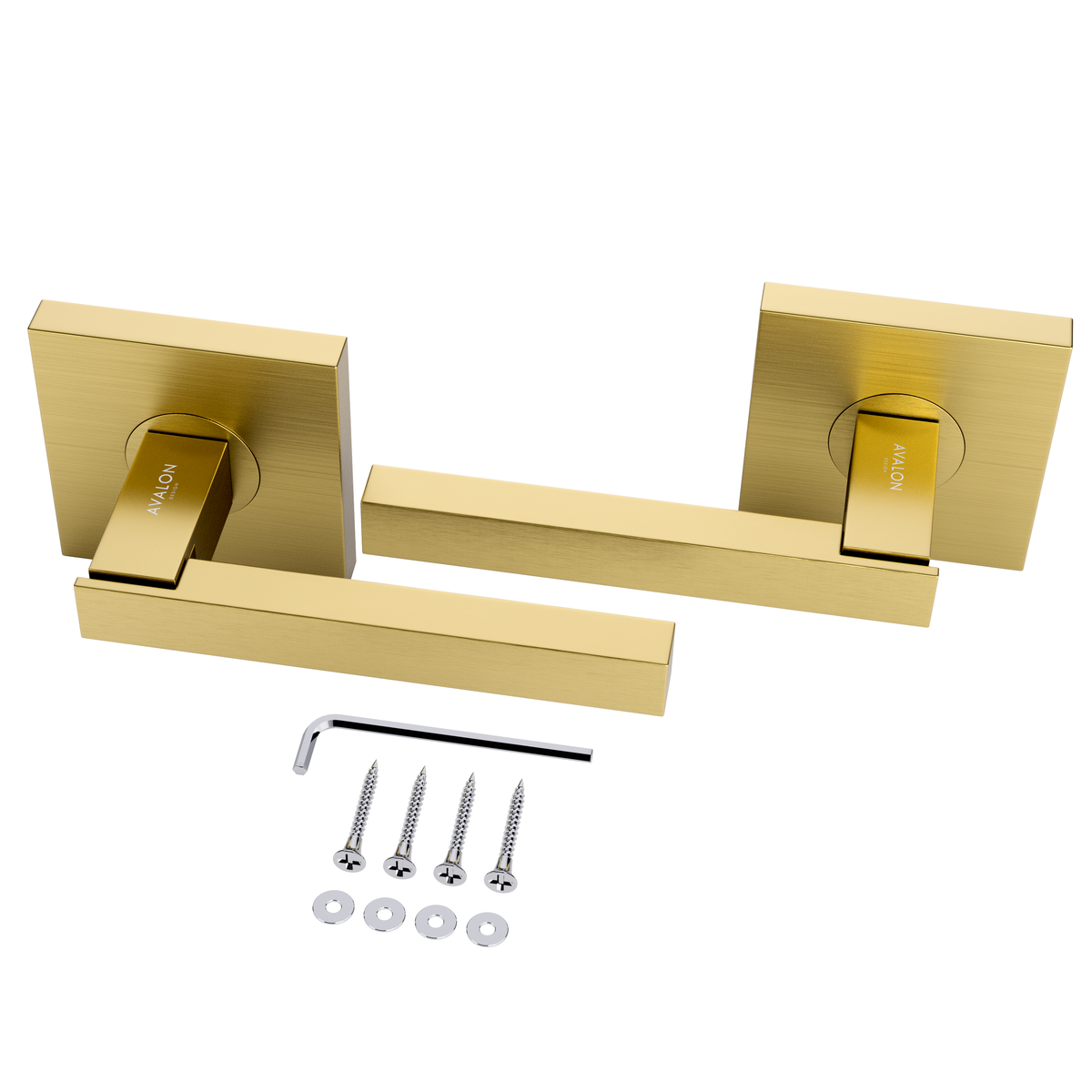 AVALON 0721 DUMMY (French Closet) Door Handle Set in Brushed GOLD Fi