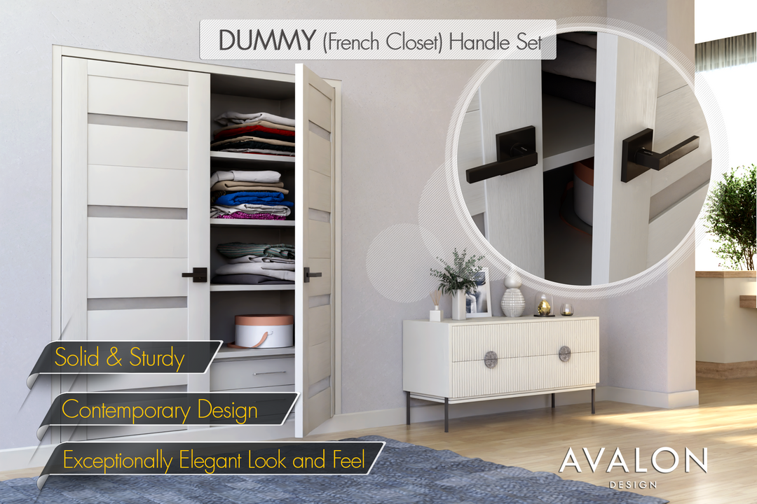 AVALON 0611 'MIRA' - DUMMY (French Closet) Door Handle Set in